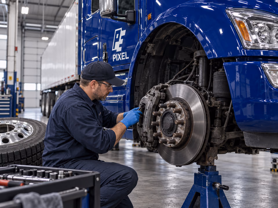 Brake service on a heavy-duty truck
